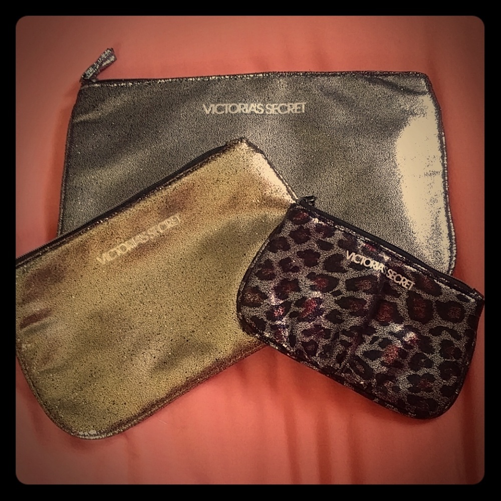 Victoria's Secret Glitter Cosmetic Bag Set.